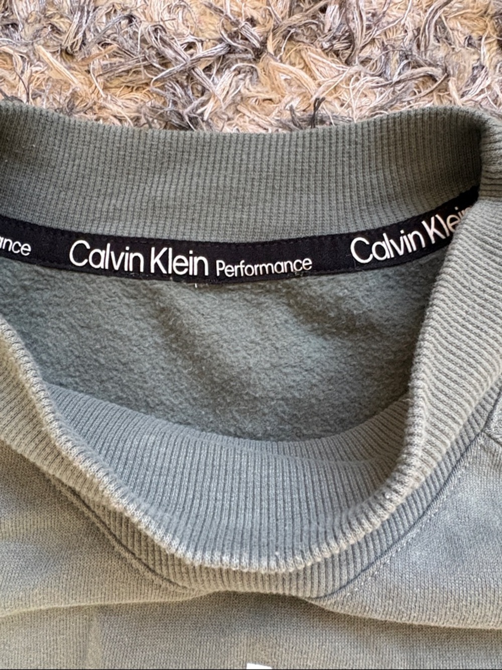 Calvin Klein Performance Olive Green Logo Sweatshirt S - Picture 4 of 6